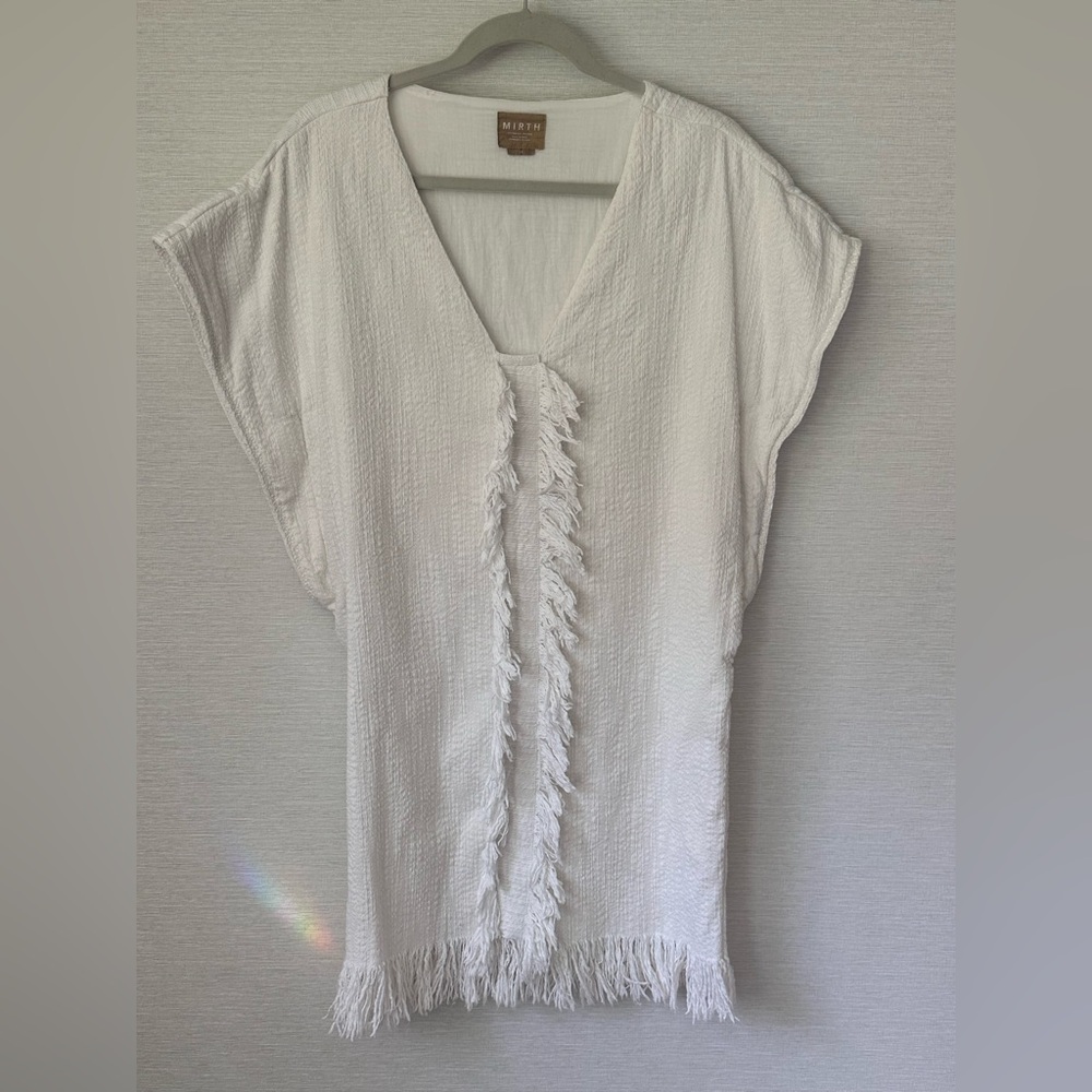 Mirth el tule fringed mini in white medium
